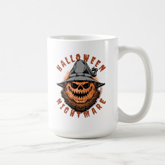 Halloween-Kürbis-Vogelscheuchendesign Kaffeetasse (Rechts)