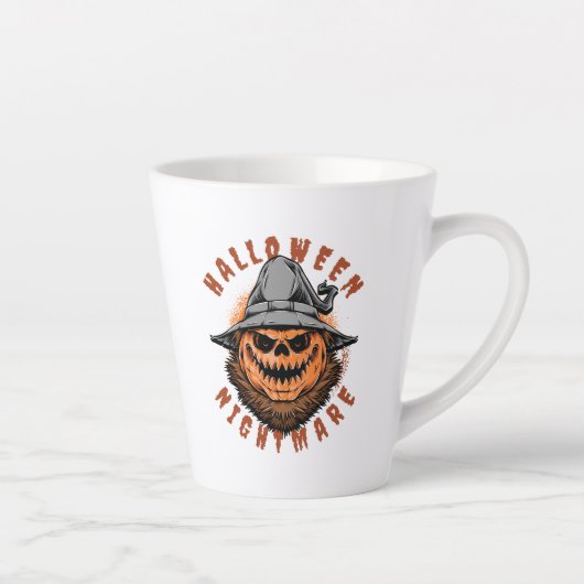 Halloween-Kürbis-Vogelscheuchendesign Milchtasse (Rechts)