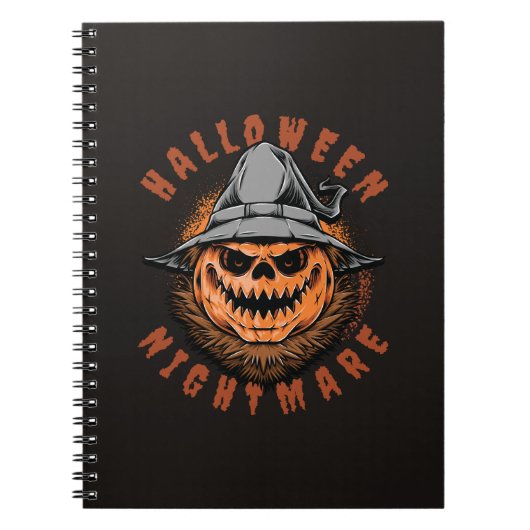Halloween-Kürbis-Vogelscheuchendesign Notizblock (Vorderseite)