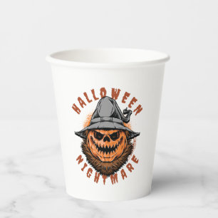 Halloween-Kürbis-Vogelscheuchendesign Pappbecher