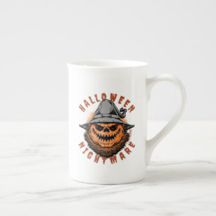Halloween-Kürbis-Vogelscheuchendesign Porzellantasse
