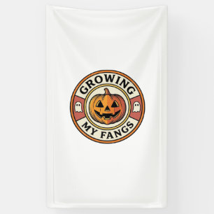 Halloween-Kürbis wächst meine Fangzähne Vintage-Ab Banner
