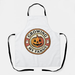 Halloween-Kürbis wächst meine Fangzähne Vintage-Ab Schürze