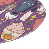 Halloween Kürbis, witzige nahtlose Muster. Schneidebrett (Ecke)