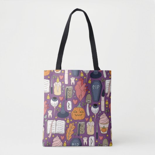 Halloween Kürbis, witzige nahtlose Muster. Tasche (Vorderseite)