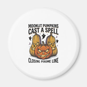 Halloween-Kürbis-Zitat Mondbeschienen Jack O Lante Magnet