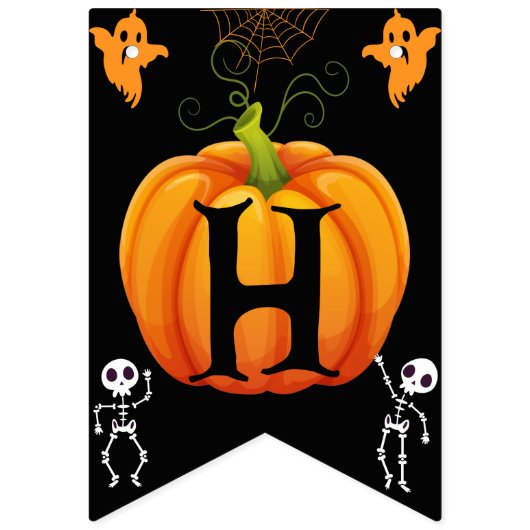 Halloween-Kürbis zum Geburtstag Wimpelkette (Zweite Fahne)