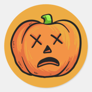 Halloween-Kürbisaufkleber 9 Runder Aufkleber