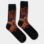 Halloween, Kürbiscoven blüht, Gothic Socken (Rechts)