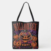 Halloween, Kürbiscoven blüht, Gothic Tasche (Rückseite)