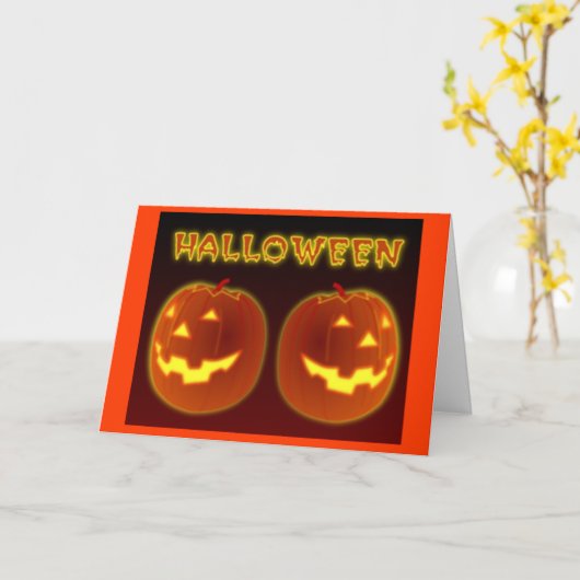 Halloween-Kürbise Karte (Gelbe Blume)