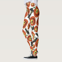 Halloween-Kürbise und Schläger Feiertags-Leggings Leggings
