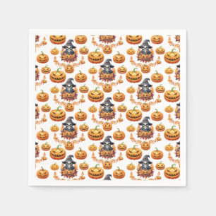 Halloween-Kürbisfeld Serviette