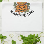 Halloween-Kürbisfest Vintage-Jack-O-Lantern Geschirrtuch (Gefaltet)