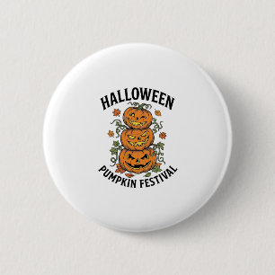 Halloween-Kürbisfestival Vintage-Jack-O-Lantern Button