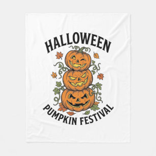 Halloween-Kürbisfestival Vintage-Jack-O-Lantern Fleecedecke