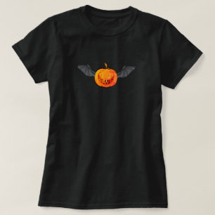 Halloween-Kürbisfledermaus-T - Shirt