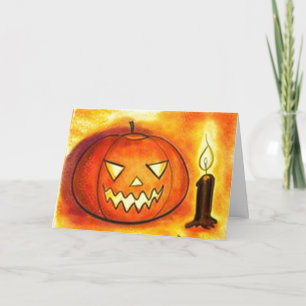 Halloween-Kürbisgeklappte Grußkarte Karte