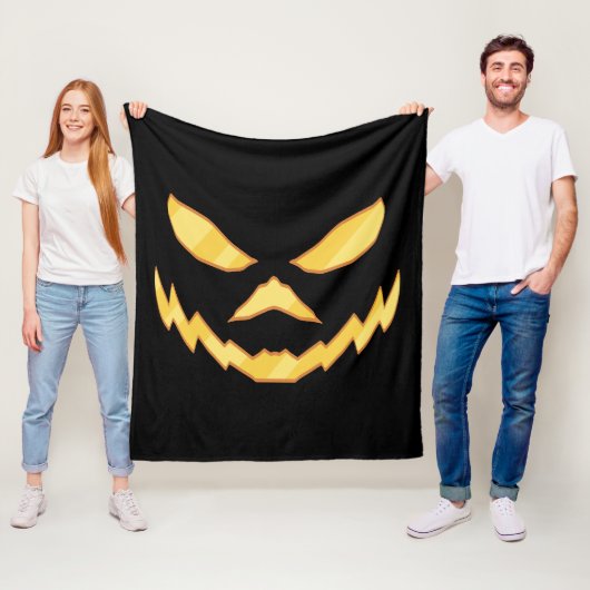 Halloween Kürbisgesicht Fleecedecke (Beispiel)