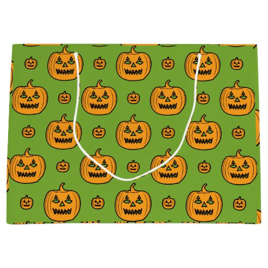 Halloween-Kürbisgesicht Große Geschenktüte (Vorderseite)