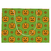 Halloween-Kürbisgesicht Große Geschenktüte (Rückseite)