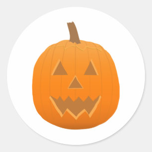 Halloween: Kürbisgesicht: Kürbis: Runder Aufkleber