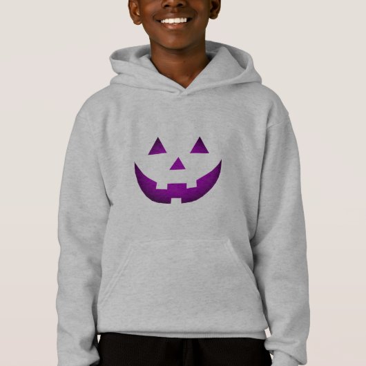 Halloween-Kürbisgesicht mit lila Kürbislaterne Hoodie (Vorderseite)