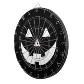 Halloween-Kürbisgesicht mit Schwarz-weißer Kürbisl Dartscheibe (Vorderseite rechts)