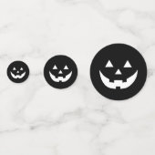 Halloween-Kürbisgesicht mit Schwarz-weißer Kürbisl Konfetti (Rückseiten)