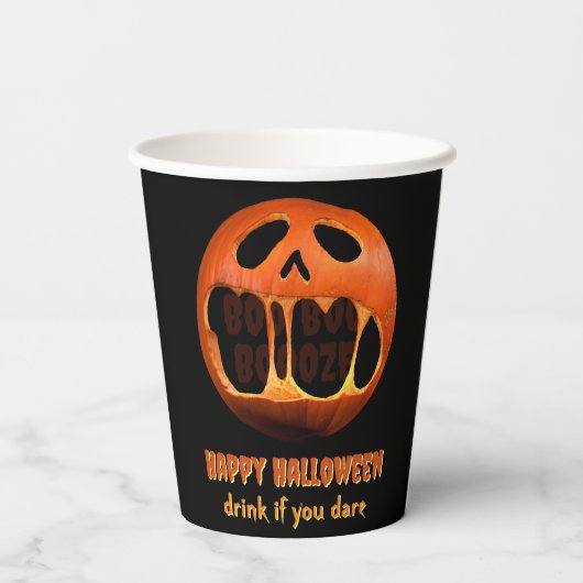 Halloween Kürbisgesicht Party Papiertasse Pappbecher (Rückseite)