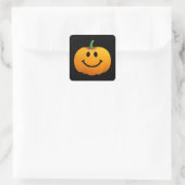 Halloween-Kürbisgesicht Quadratischer Aufkleber (Tasche)
