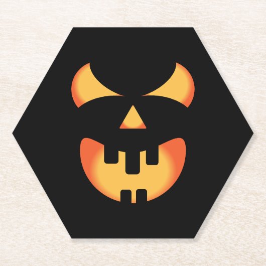 Halloween-Kürbisgesicht Untersetzer (Vorderseite)