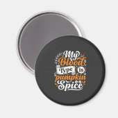 Halloween-Kürbisgewürz-Blutgruppe Retro-Typographi Magnet (Vorderseite/Rückseite)