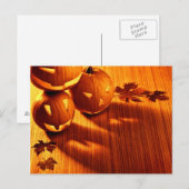 Halloween-Kürbisgrenze Postkarte (Vorne/Hinten)