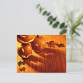 Halloween-Kürbisgrenze Postkarte (Stehend Vorderseite)