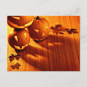 Halloween-Kürbisgrenze Postkarte