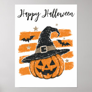 Halloween Kürbishexe Süßes oder Saures Poster