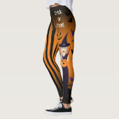 Halloween Kürbiskatzenkuschkatze Fledermäuse verti Leggings (Links)