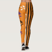 Halloween Kürbiskatzenkuschkatze Fledermäuse verti Leggings (Rückseite)