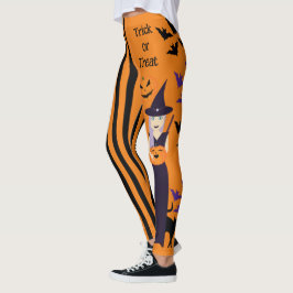 Halloween Kürbiskatzenkuschkatze Fledermäuse verti Leggings