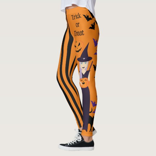 Halloween Kürbiskatzenkuschkatze Fledermäuse verti Leggings (Links)