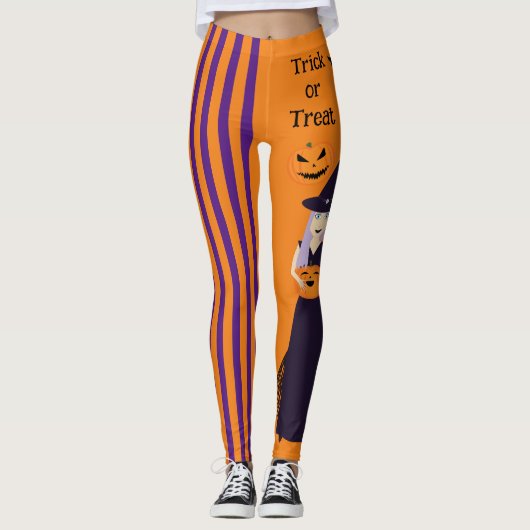 Halloween Kürbiskatzenkuschkatze Fledermäuse verti Leggings (Vorderseite)