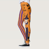 Halloween Kürbiskatzenkuschkatze Fledermäuse verti Leggings (Links)