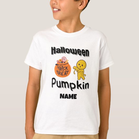 Halloween-Kürbiskinder - personalisierte Geschenke T-Shirt (Vorderseite)