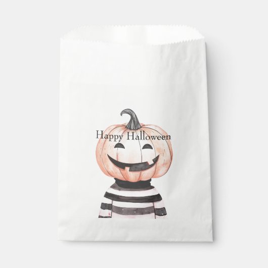 Halloween-Kürbiskopf im T-Shirt Geschenktütchen (Vorderseite)