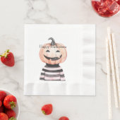 Halloween-Kürbiskopf im T-Shirt Serviette (Beispiel)