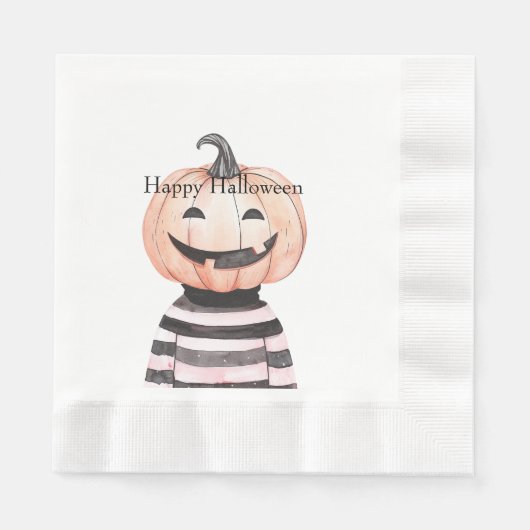 Halloween-Kürbiskopf im T-Shirt Serviette (Vorderseite)