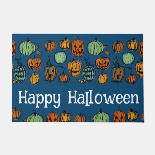 Halloween Kürbisköpfe Door Mat Fußmatte (Vorderseite)