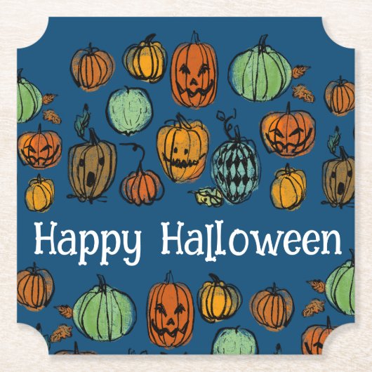 Halloween-Kürbisköpfe Untersetzer (Vorderseite)