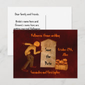 Halloween-Kürbiskopferschrei Ankündigungspostkarte (Vorne/Hinten)